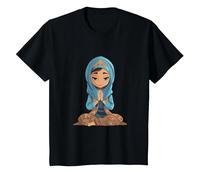 Mujer Espiritual, Namaste, meditación. Camiseta, Niños, Negro, 6 años