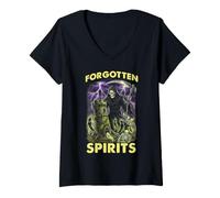 Mujer Espíritus olvidados de Halloween espeluznantes Fantasmas de la Parca Camiseta Cuello V