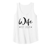 Mujer Esposa EST. 2026 Pareja recién Casada Fiesta de Boda a Juego Camiseta sin Mangas