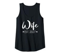 Mujer Esposa EST. 2027 Pareja recién Casada Fiesta de Boda a Juego Camiseta sin Mangas