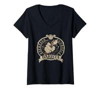 Mujer Espresso Yourself Cafetera Barista expresión Divertida Camiseta Cuello V