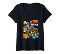 Mujer Esqueleto Divertido El Suelo está más lejos, Divertido envejecimiento de la generación X Camiseta Cuello V