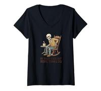 Mujer Esqueleto irónico Mi Espalda Sale más Que yo Camiseta Cuello V