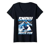 Mujer Esquí Deporte De Invierno Snow Much Fun! Camiseta Cuello V