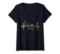 Mujer Essen Skyline Latido del Alemán Ruhrpott Corazón Love Essen Camiseta Cuello V