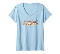 Mujer Esslingen Am Neckar, Vista de la Ciudad Dibujada a Mano Camiseta Cuello V