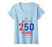 Mujer EST 1776 250 Years of Making History Patriotic American USA Camiseta Cuello V