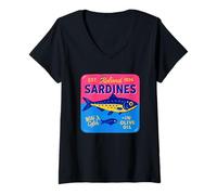 Mujer Est Roland 1934 Sardinas Wild Catch Aceite de Oliva Camiseta Cuello V