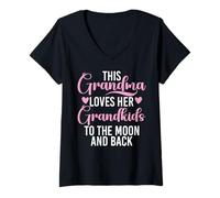 Mujer Esta Abuela ama a Sus Nietos Abuela Camiseta Cuello V