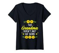 Mujer Esta abuela no teje, brilla tejiendo tejedora Nana Camiseta Cuello V