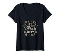 Mujer Está Bien no Estar Bien Salud Mental Motivacional Camiseta Cuello V