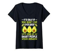 Mujer Está bien si no te gustan los aguacates es una especie de Smart Pe Camiseta Cuello V