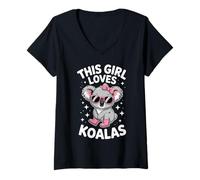 Mujer Esta chica ama a los koalas Camiseta Cuello V