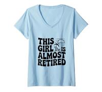 Mujer Esta Chica está Casi jubilada Humor Divertido de jubilación Camiseta Cuello V