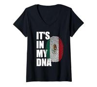 Mujer Está en mi ADN Mes de la Herencia Hispana México raíces mexicanas Camiseta Cuello V