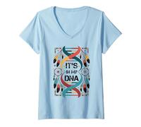 Mujer Está en mi ADN Orgullo indígena Indio Indio Americano Camiseta Cuello V