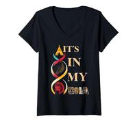 Mujer Está en mi ADN Orgullo indígena Indio Indio Americano Camiseta Cuello V