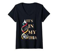 Mujer Está en mi ADN Orgullo indígena Indio Indio Americano Camiseta Cuello V