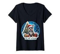 Mujer Esta es la Temporada del Perro Manchester Terrier, Feliz Navidad, Padre Camiseta Cuello V