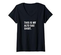 Mujer Esta es mi Camisa de saxofón Alto - Banda de saxofón Camiseta Cuello V