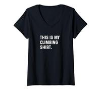 Mujer Esta es mi Camiseta de Escalada - Climb Rock Mountain Wall Climber Camiseta Cuello V