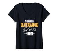 Mujer Esta es mi Camiseta de Skate Camiseta Cuello V