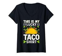 Mujer Esta es mi camiseta de tacos de la suerte Camiseta Cuello V