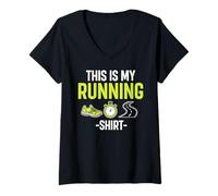 Mujer Esta es mi Camiseta para Correr Camiseta Cuello V