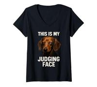 Mujer Esta es mi Cara de juzgar Camiseta Cuello V