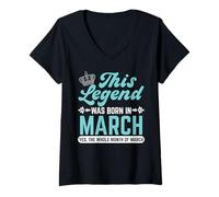 Mujer Esta Leyenda nace en Marzo Camiseta Cuello V