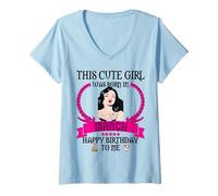Mujer Esta Linda Chica nació en Marzo Funny Mar Birthday Sis Lady Camiseta Cuello V
