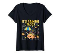 Mujer Está Lloviendo Tacos - Taco Lover Comida Mexicana Cinco de Mayo Camiseta Cuello V