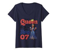 Mujer Esta Reina Nació En Agosto 07 Feliz Cumpleaños para Mí Mamá Camiseta Cuello V