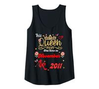 Mujer Esta Reina Nació en Noviembre 2011 Noviembre Cumpleaños Mujeres Camiseta sin Mangas