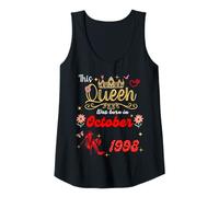 Mujer Esta Reina Nació en Octubre 1998 Cumpleaños de Octubre Mujeres Camiseta sin Mangas