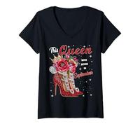 Mujer Esta Reina Nació En Septiembre Cumpleaños Niña Mujeres Camiseta Cuello V