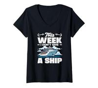 Mujer Esta Semana no doy un Barco Divertido Broma de Vacaciones en Crucero Camiseta Cuello V