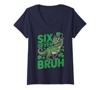 Mujer Esta Sigma 67 Argot de San Patricio Seis Siete Pudrición del Cerebro 6 7 Broma Camiseta Cuello V