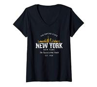 Mujer Estados Unidos Vacaciones Souvenir New York Camiseta Cuello V