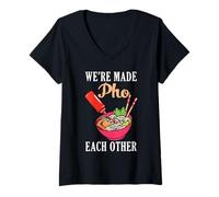 Mujer Estamos Hechos Pho el uno al Otro Cocina vietnamita Sopa de Fideos Camiseta Cuello V
