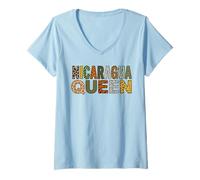 Mujer Estampado Animal Salvaje Nicaragua Reina Latina Camiseta Cuello V