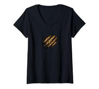 Mujer Estampado de Garra de Leopardo Camiseta Cuello V