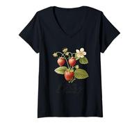 Mujer Estampado especial de fresa You Are Berry Camiseta Cuello V