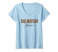 Mujer Estampado Leopardo Dalmatian Mama Dalmatians Dal Dally Perro Camiseta Cuello V