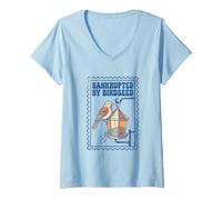 Mujer Estampilla Divertida para observar Aves de Bankrupted by Bird Seed Camiseta Cuello V