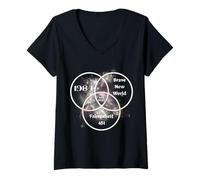 Mujer Estás aquí 1984 Distopía valiente del nuevo mundo Camiseta Cuello V