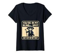 Mujer Estás en mi Punto Ciego Ceguera Discapacidad Visual Visión Camiseta Cuello V