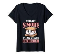 Mujer Estás más Que Listo, Divertido día de Examen, Profesor de Smore Camiseta Cuello V