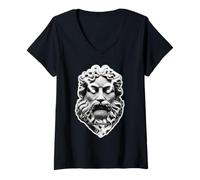 Mujer Estatua del Rey Dios Griego Zeus Camiseta Cuello V