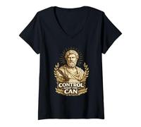 Mujer Estatua Griega de la filosofía estoica de Control lo Que Puedas Camiseta Cuello V